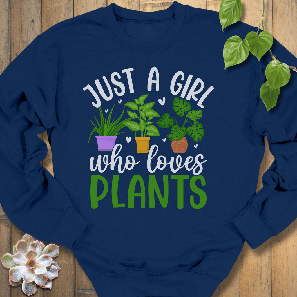 Navy / S Just A Girl Sweatshirt Sweatshirt