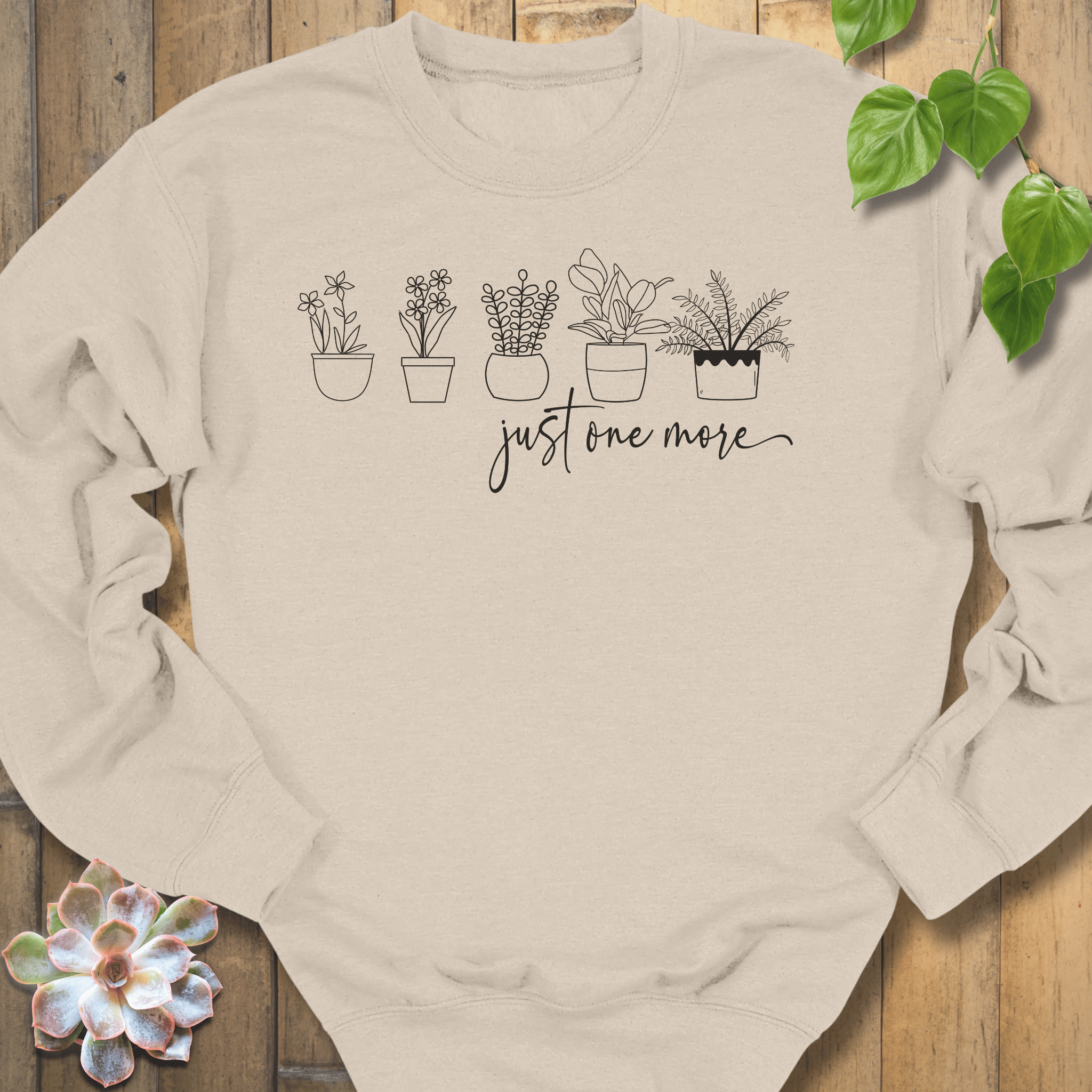 Sand / S Just One More Sweatshirt Sweatshirt