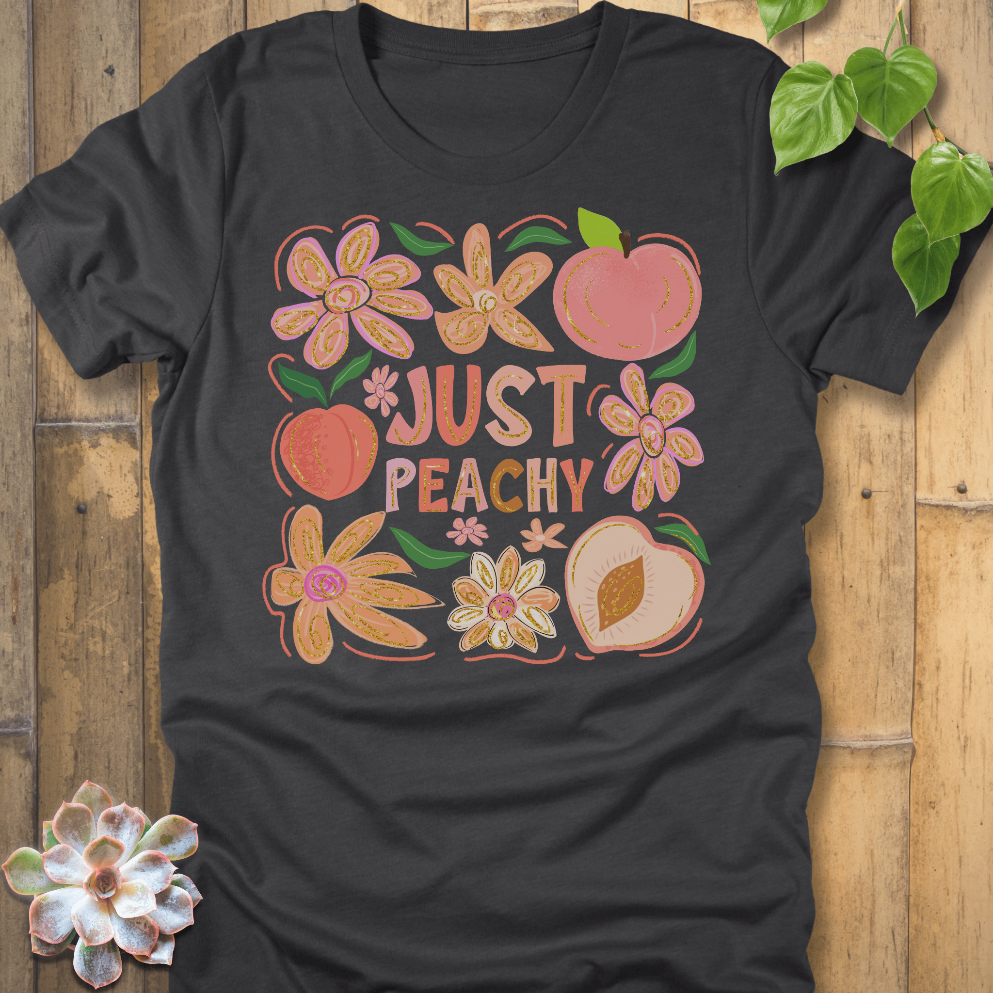 Dark Grey Heather / S Just Peachy T-Shirt T-Shirt