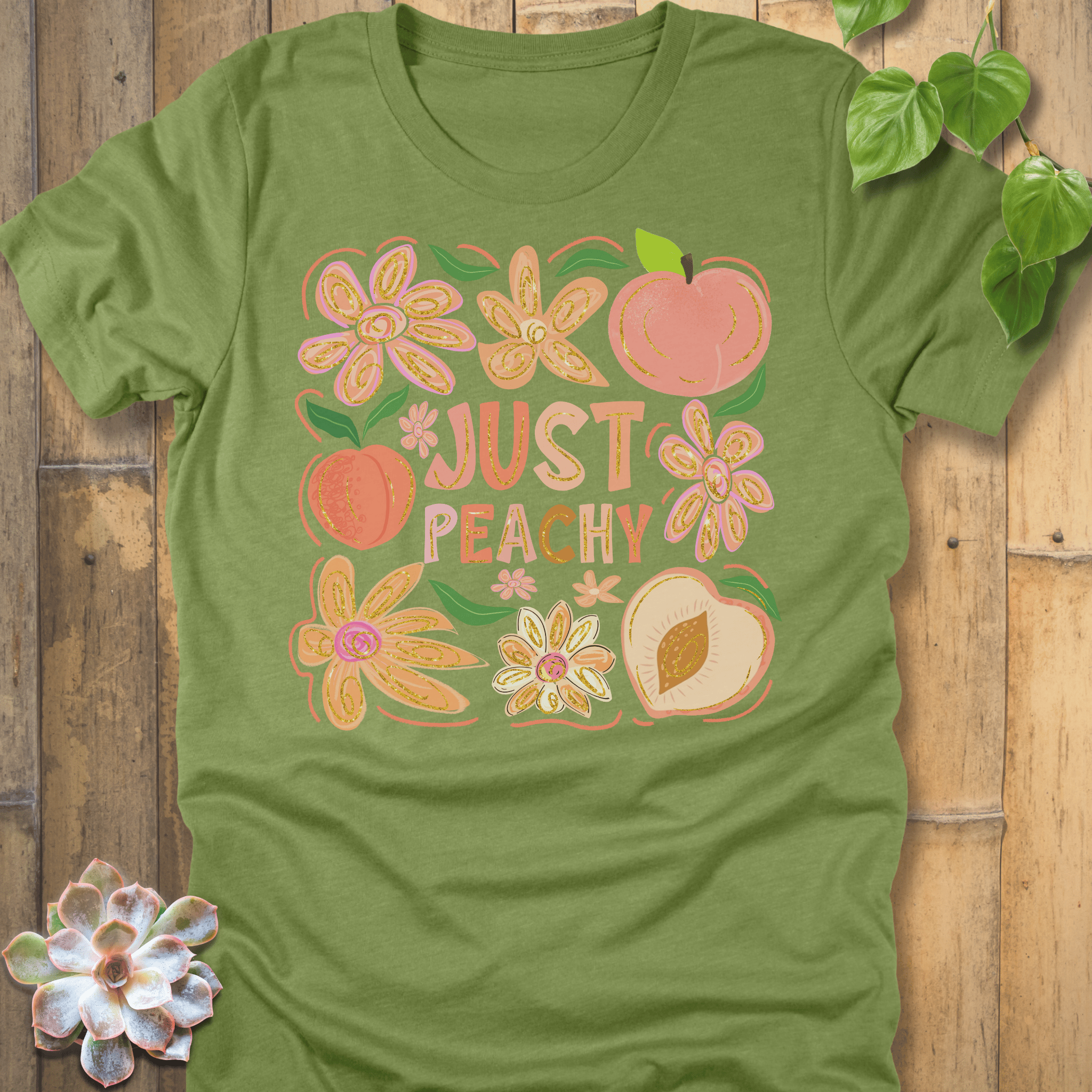 Heather Green / M Just Peachy T-Shirt T-Shirt
