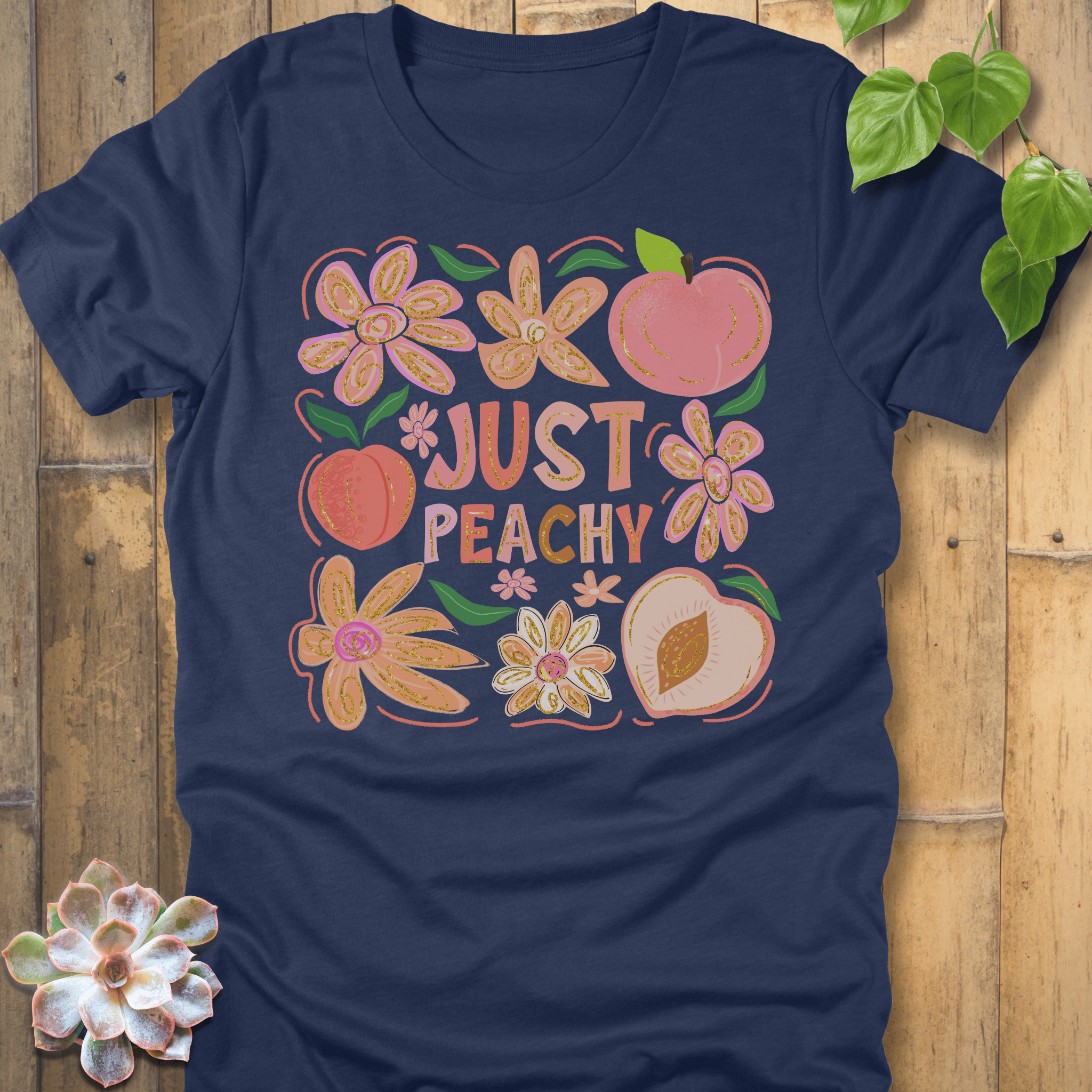 Heather Navy / S Just Peachy T-Shirt T-Shirt