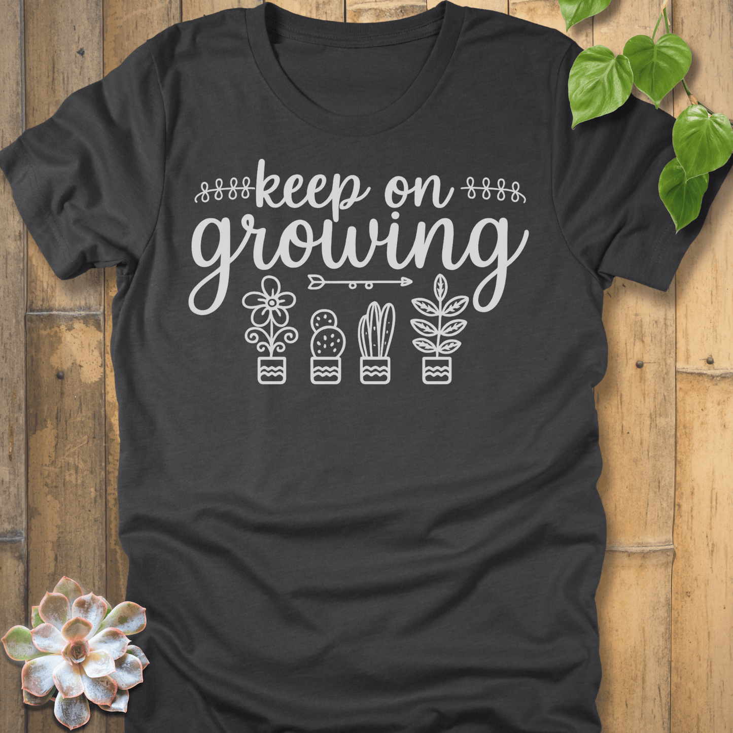 Dark Grey Heather / S Keep On Growing - T-Shirt T-Shirt