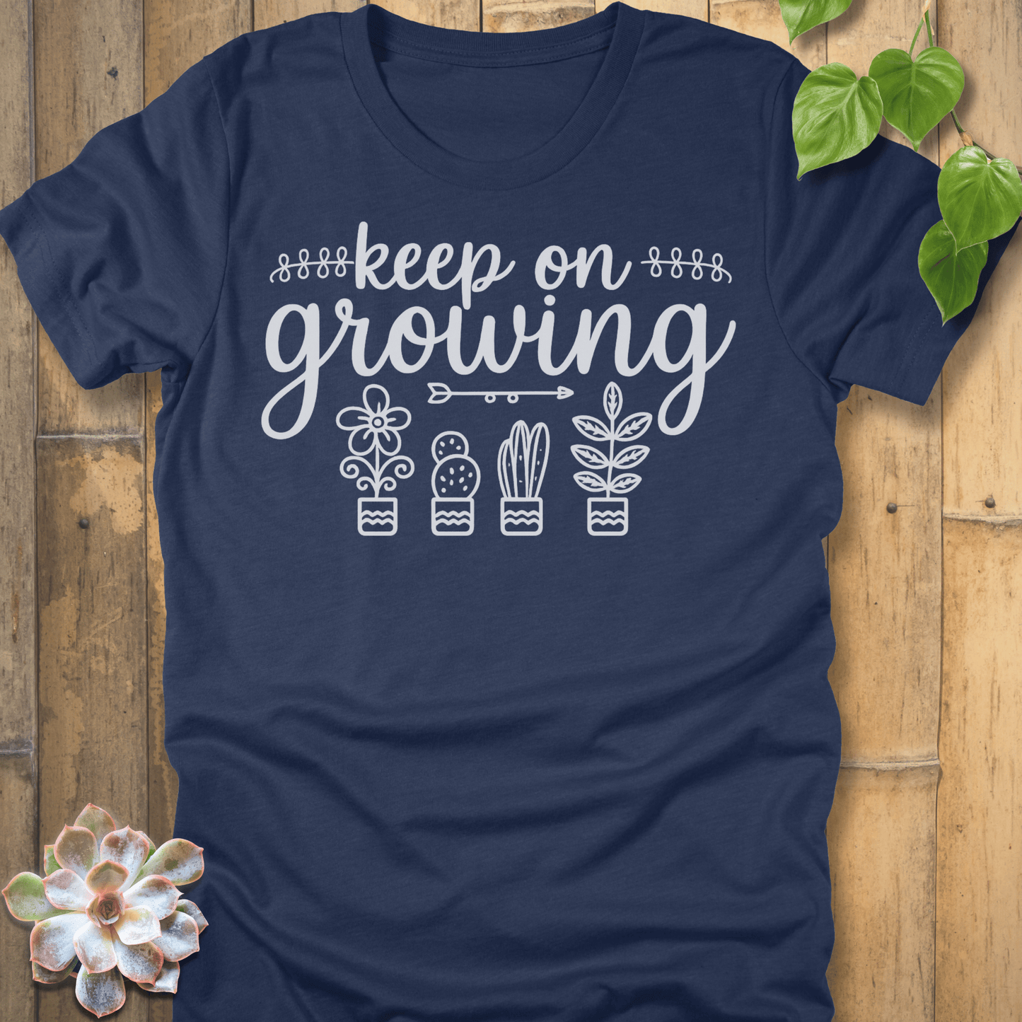 Heather Navy / S Keep On Growing - T-Shirt T-Shirt