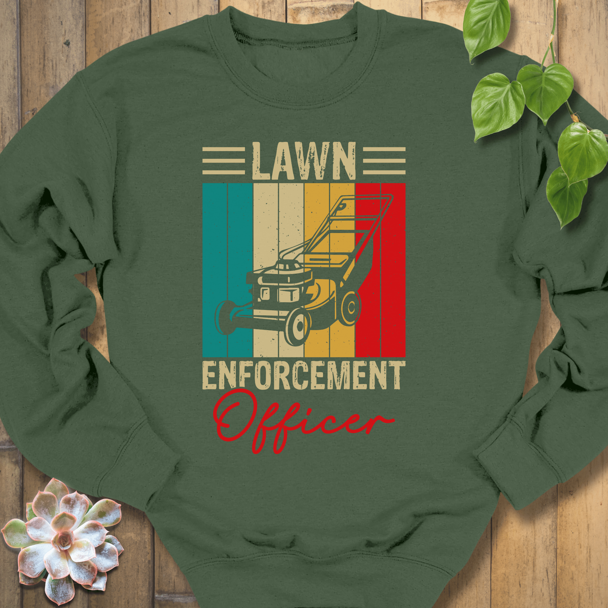 Military Green / S Lawn Enforcer Officer Sweatshirt Sweatshirt