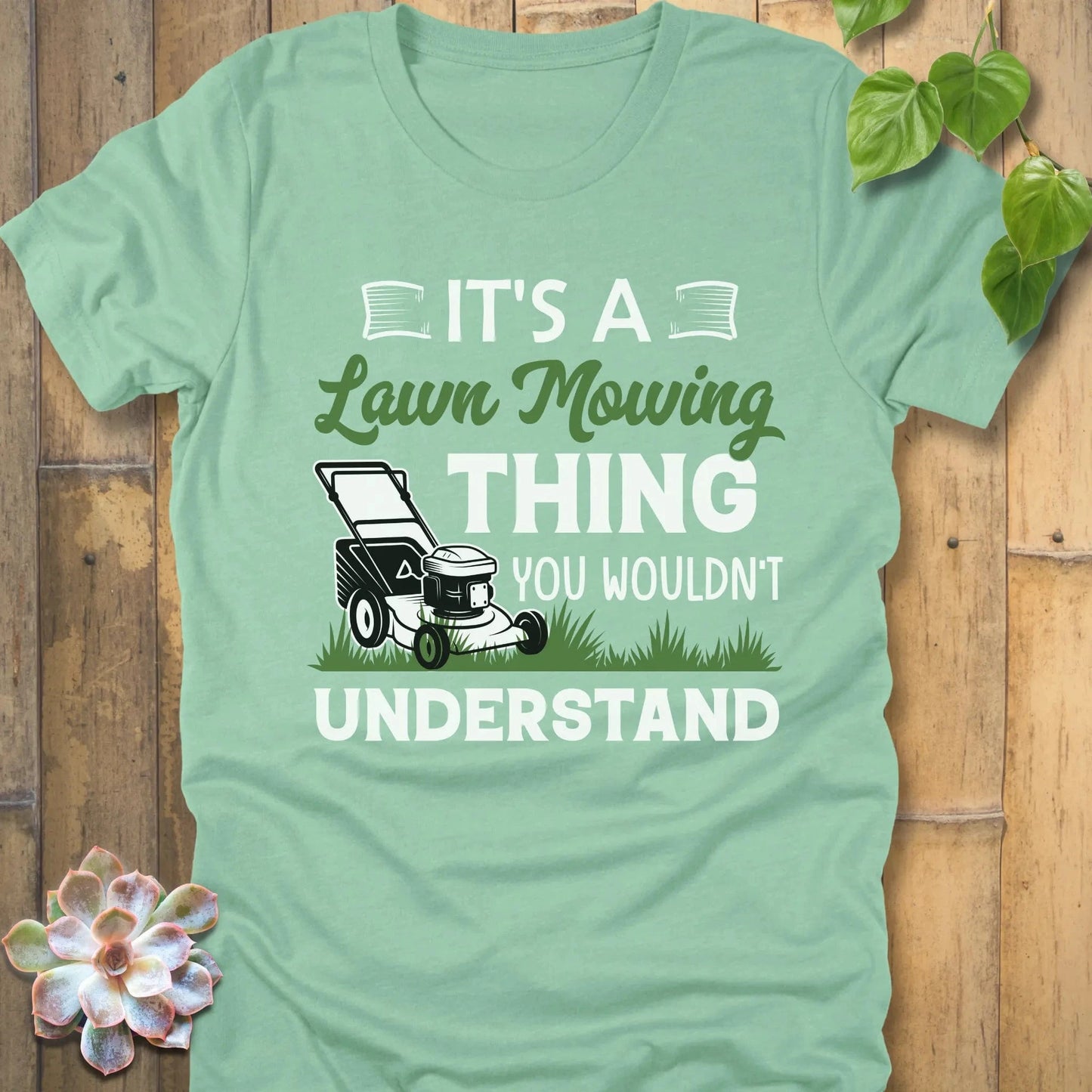 Heather Mint / S Lawn Mowing Thing T-Shirt T-Shirt