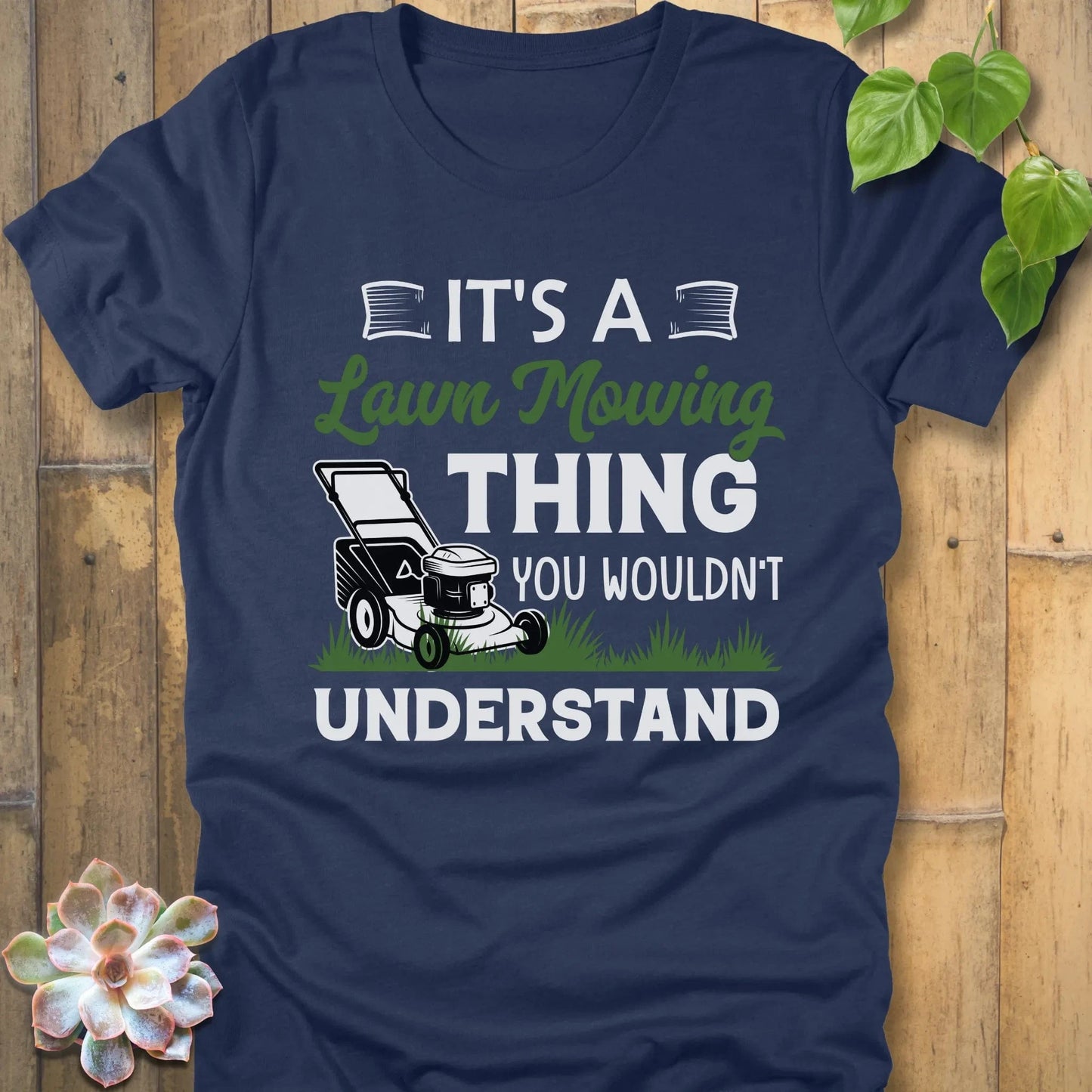 Heather Navy / S Lawn Mowing Thing T-Shirt T-Shirt