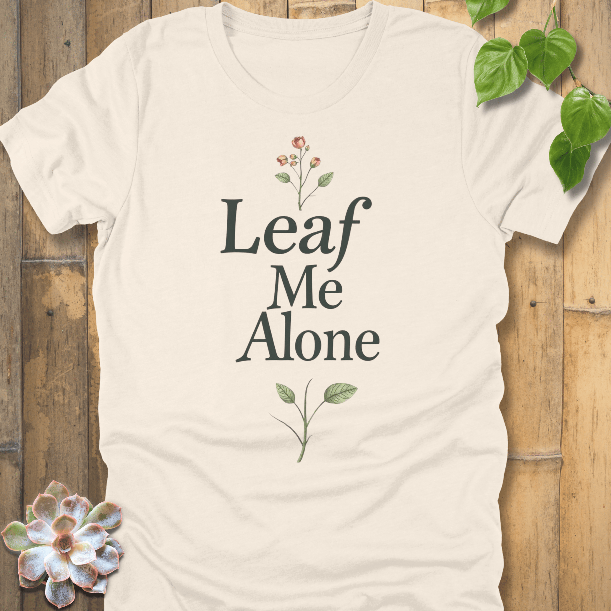Natural / S Leaf Me Alone T-Shirt T-Shirt