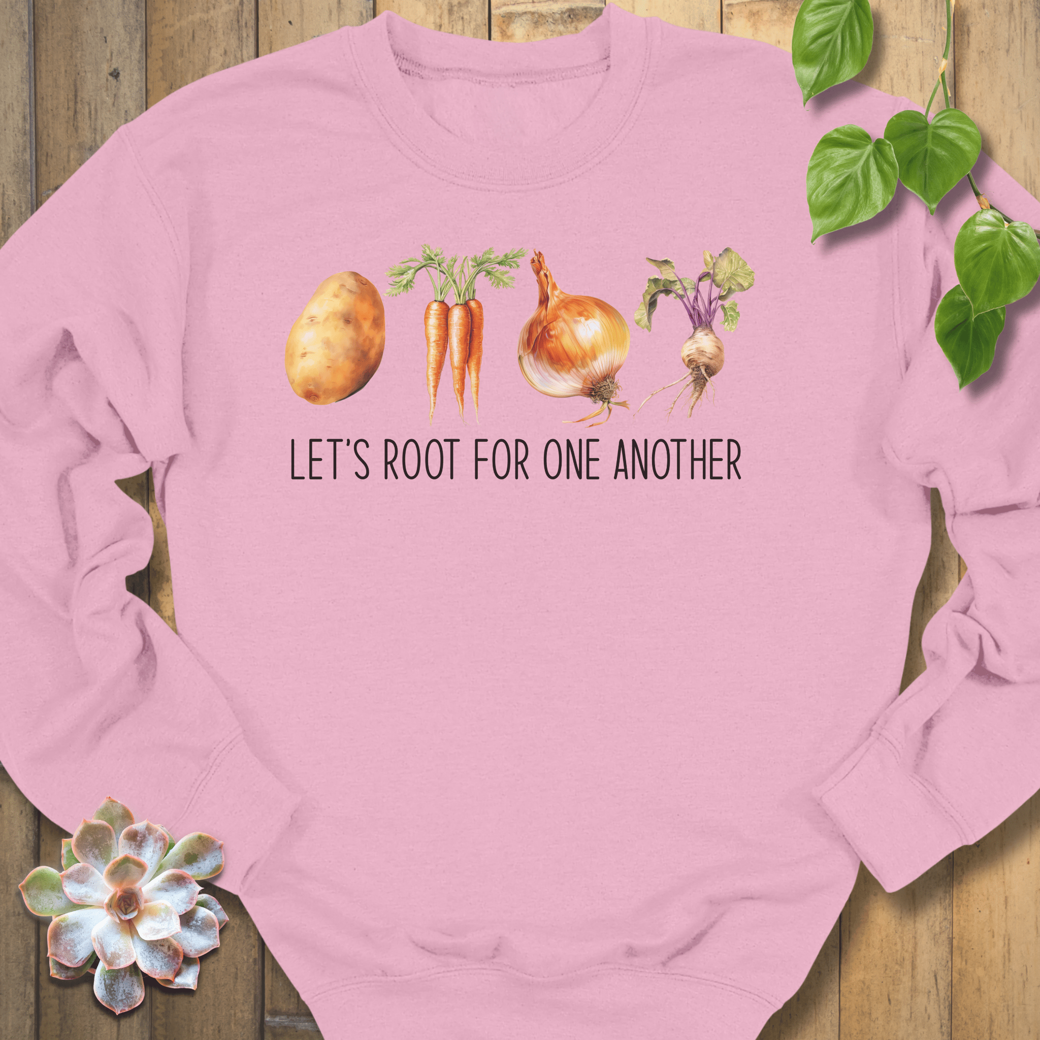 Light Pink / S Let's Root For One Another Sweatshirt Sweatshirt