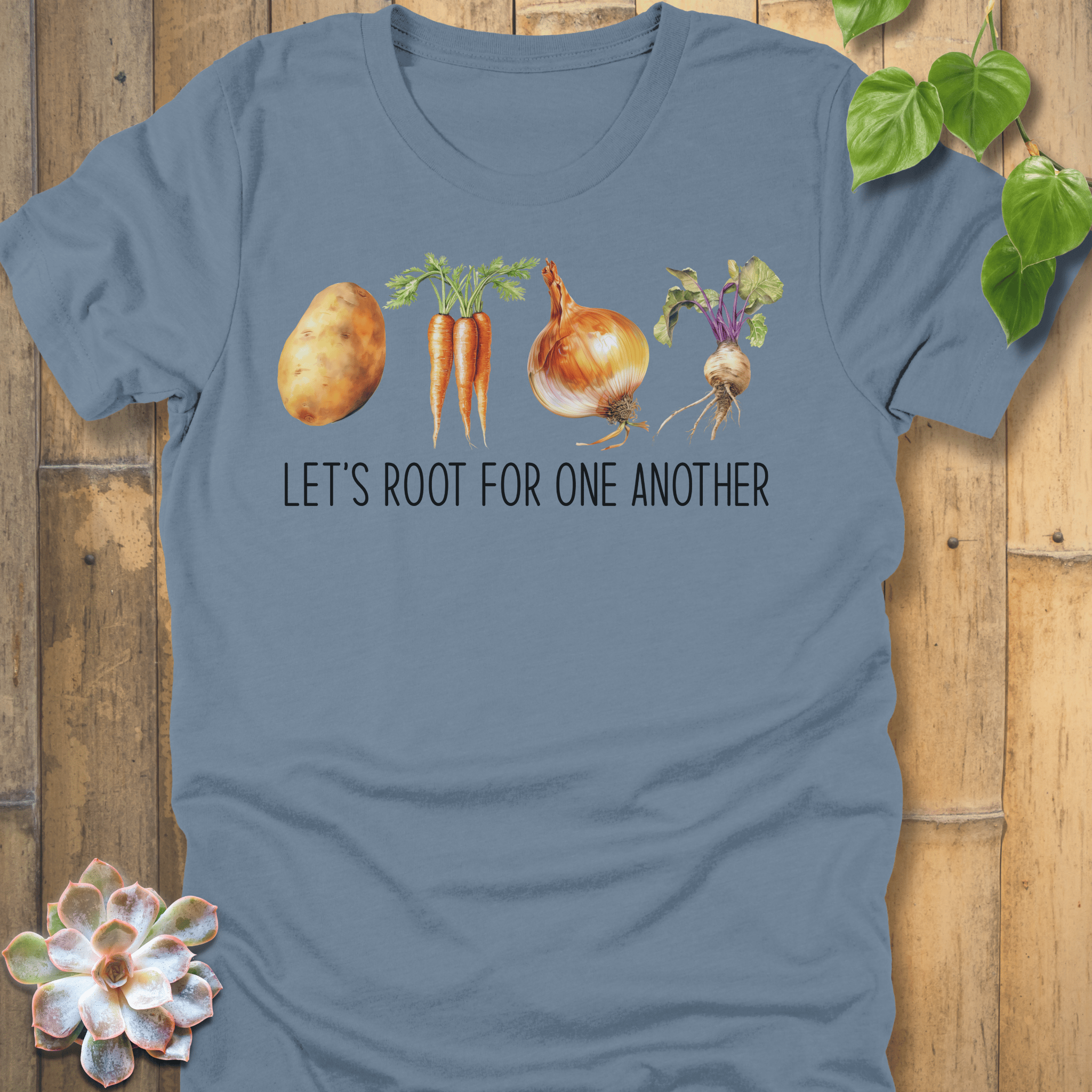 Steel Blue / S Let's Root For One Another T-Shirt T-Shirt