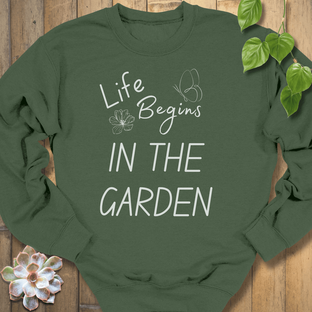 Military Green / S Life Begins Sweatshirt Sweatshirt