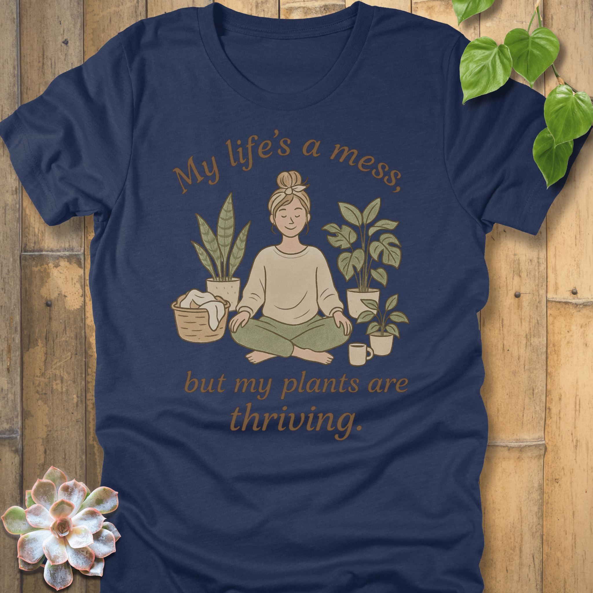 Heather Navy / S Life Is A Mess T-Shirt T-Shirt