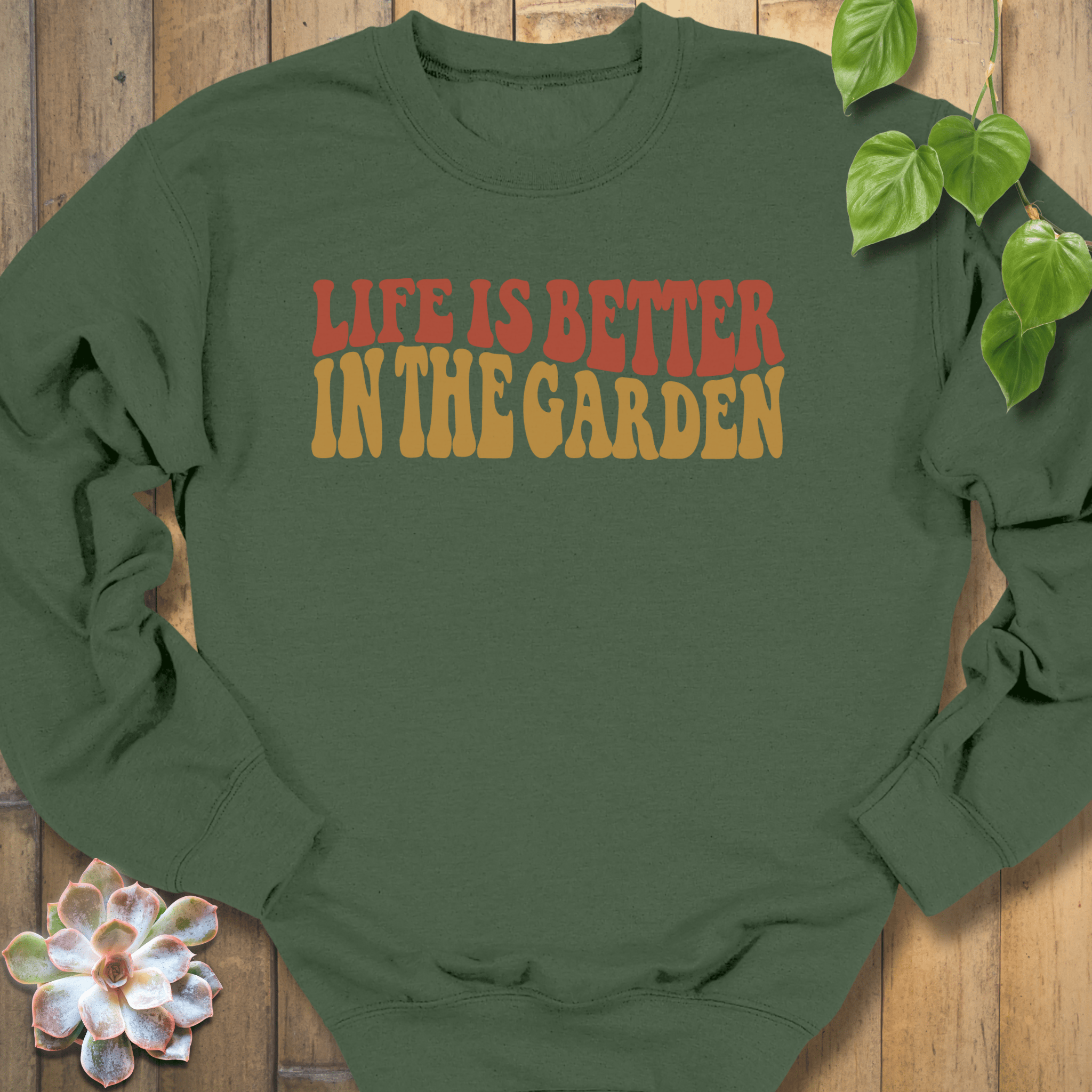 Military Green / S Life Is Better Sweatshirt Sweatshirt