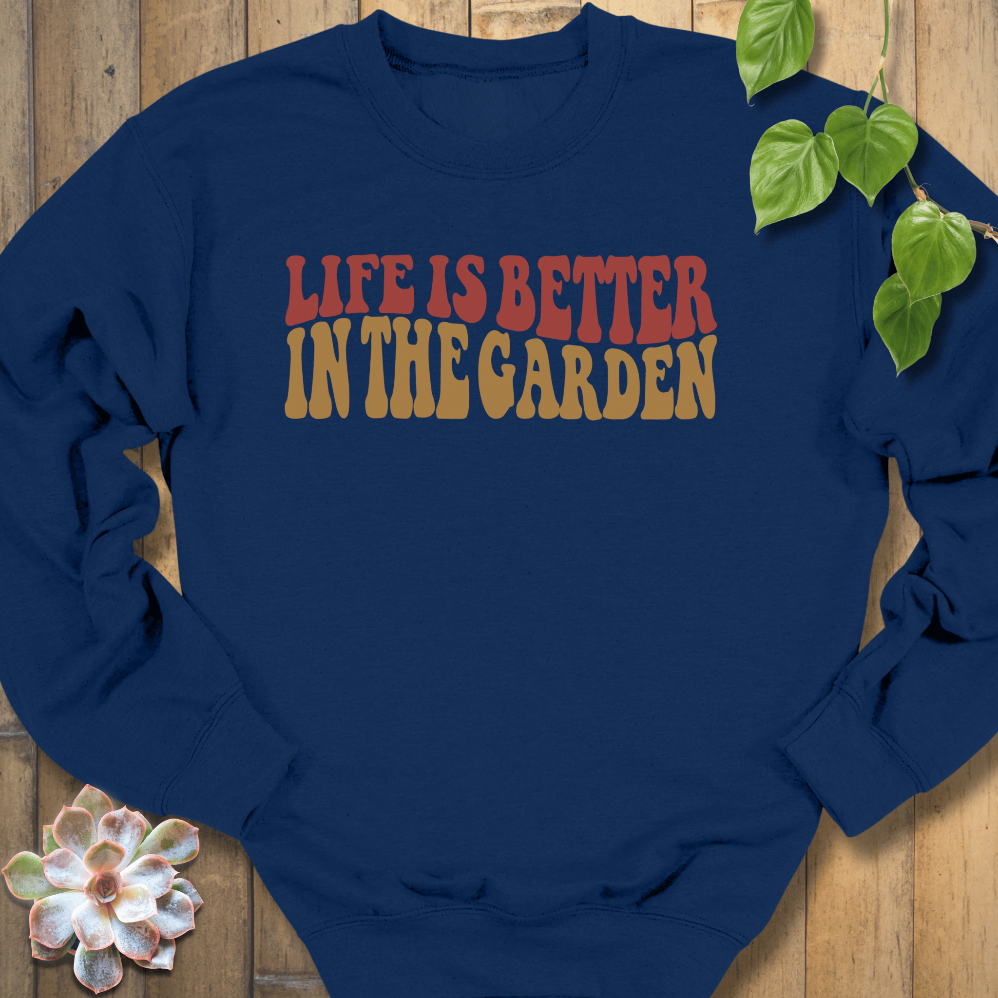 Navy / S Life Is Better Sweatshirt Sweatshirt
