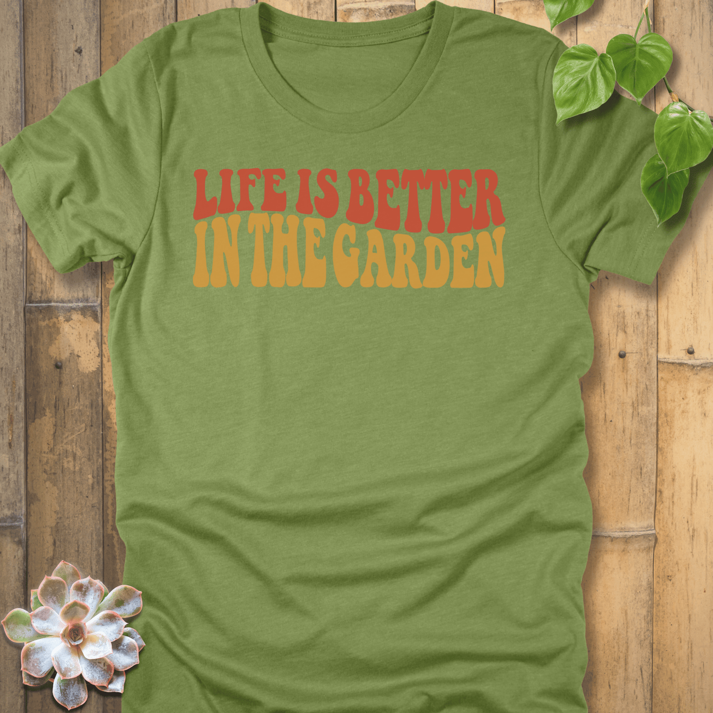 Heather Green / S Life Is Better T-Shirt T-Shirt