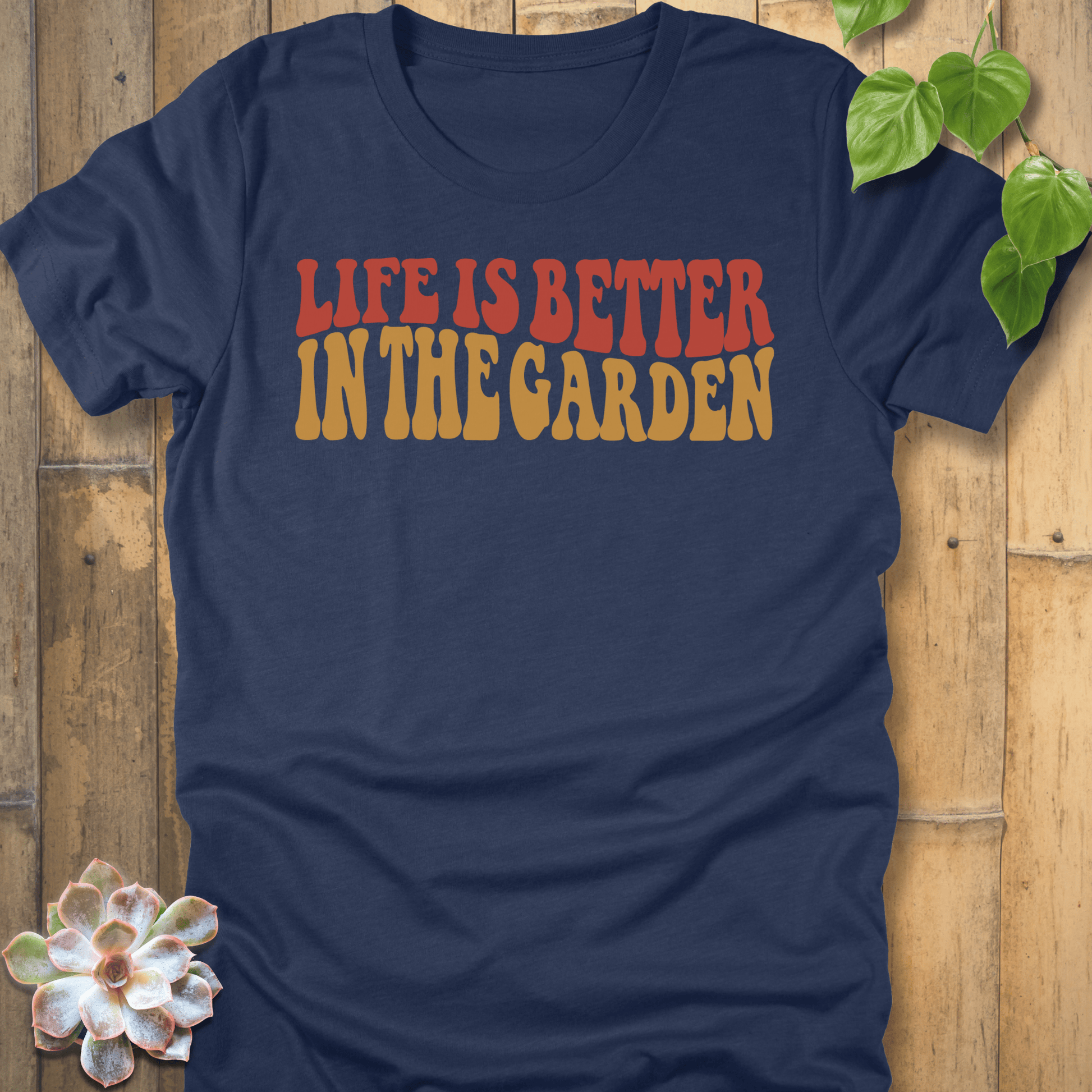 Heather Navy / S Life Is Better T-Shirt T-Shirt