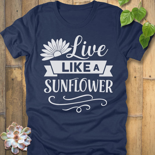 Heather Navy / S Live Like A Sunflower T-Shirt T-Shirt