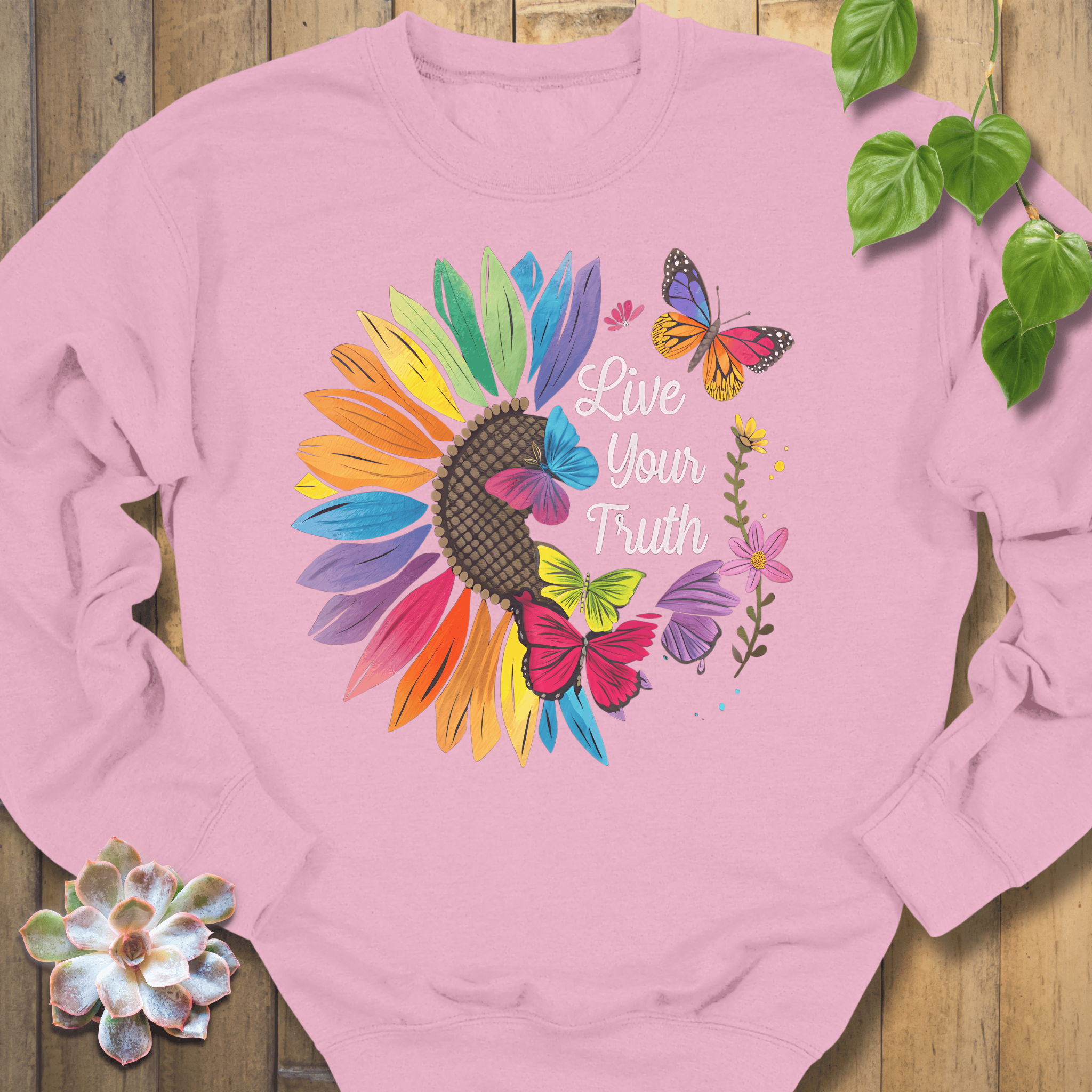 Light Pink / S Live Your Truth Sweatshirt Sweatshirt