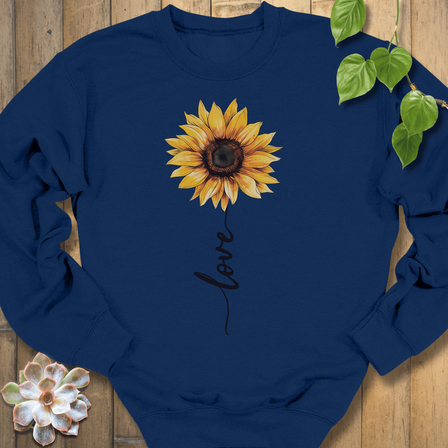 Navy / S Love Sunflower Sweatshirt Sweatshirt