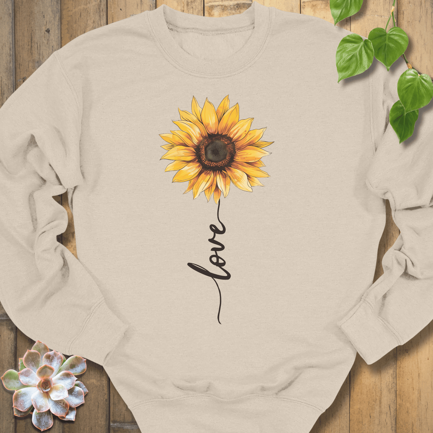 Sand / S Love Sunflower Sweatshirt Sweatshirt