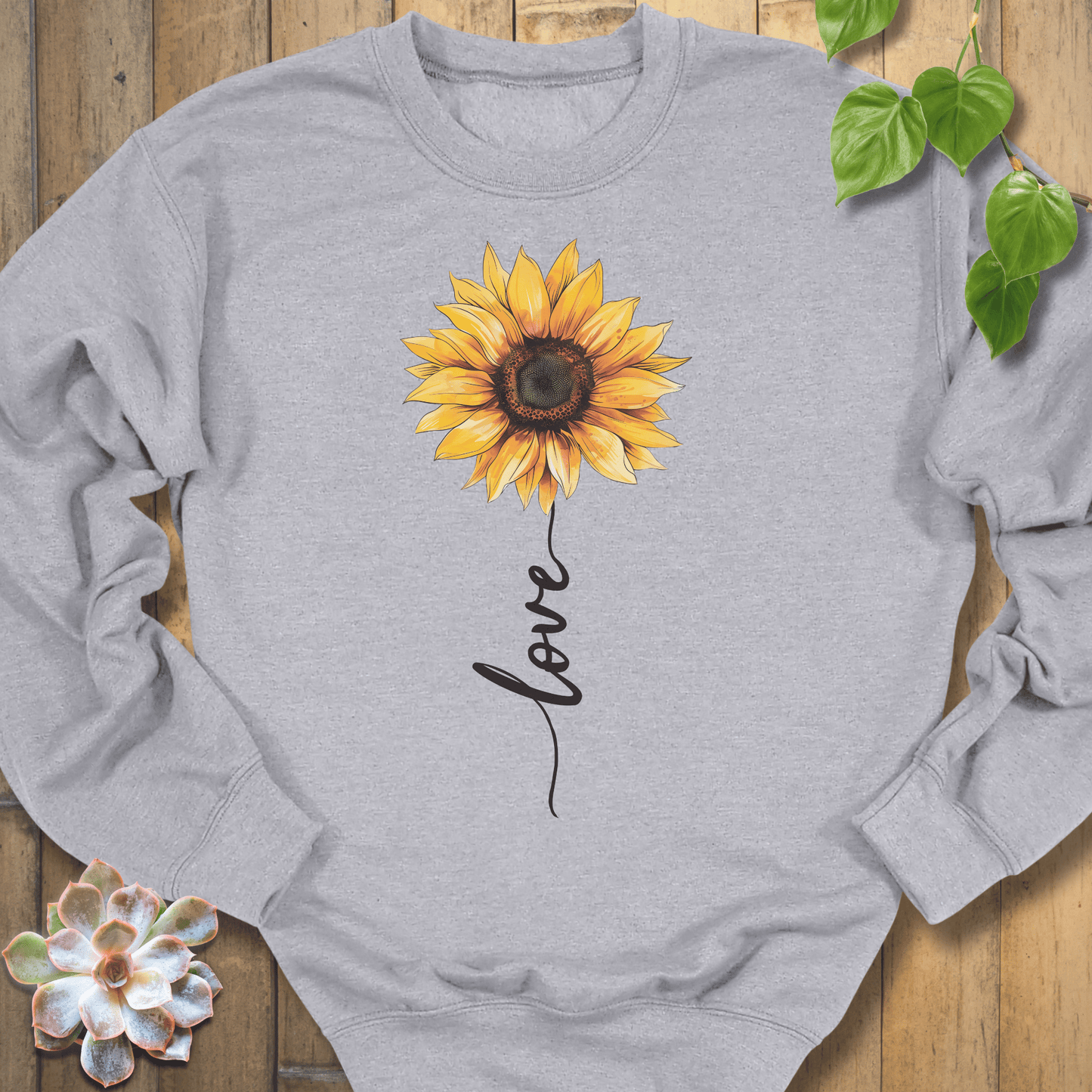 Sport Grey / S Love Sunflower Sweatshirt Sweatshirt