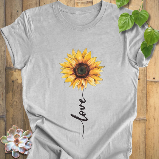 Athletic Heather / XS Love Sunflower T-Shirt T-Shirt