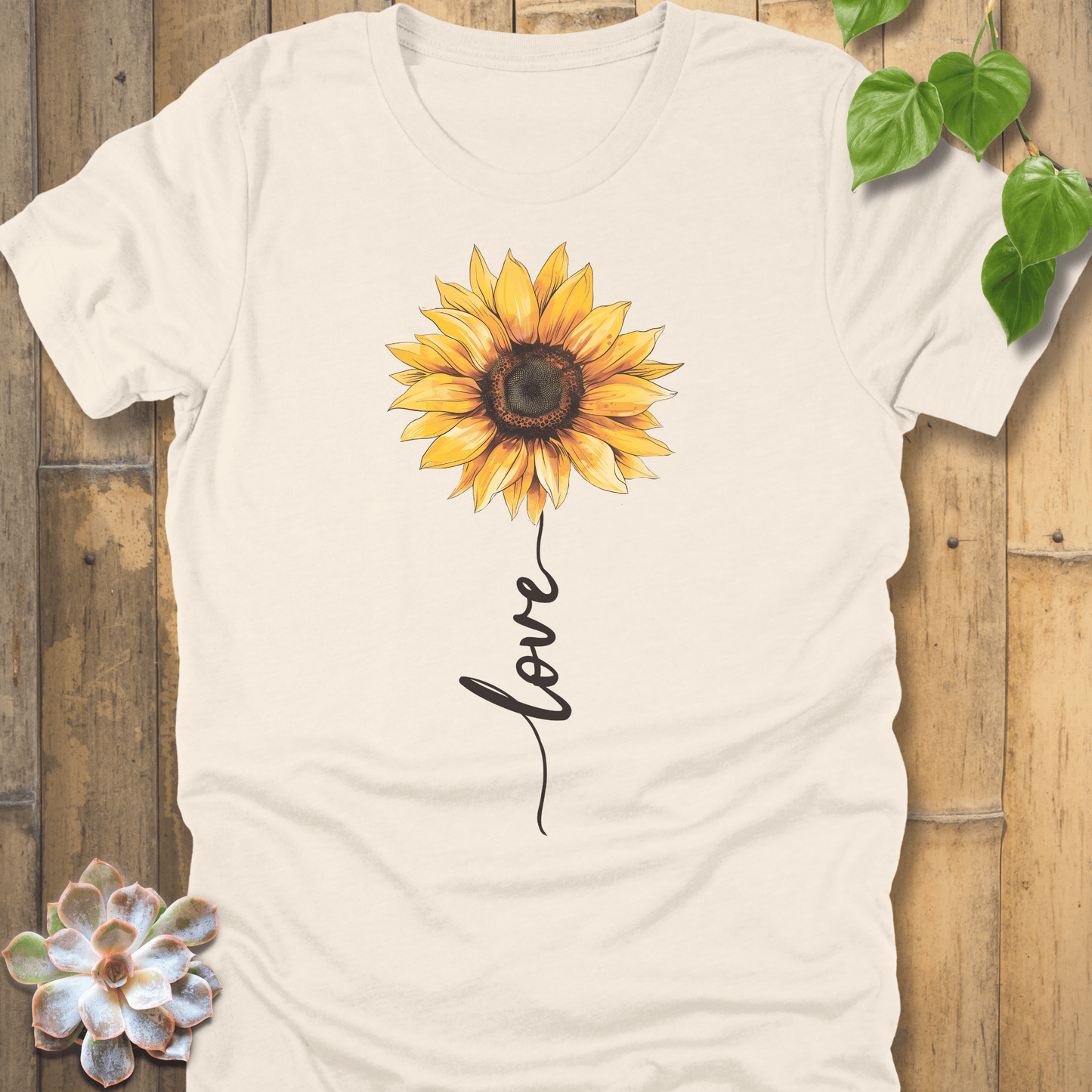 Natural / S Love Sunflower T-Shirt T-Shirt