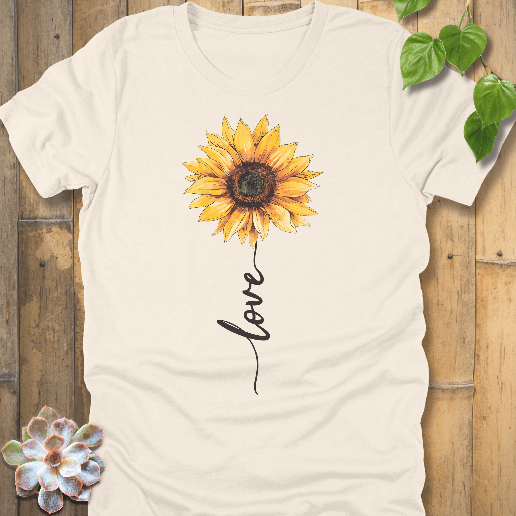 Natural / S Love Sunflower T-Shirt T-Shirt
