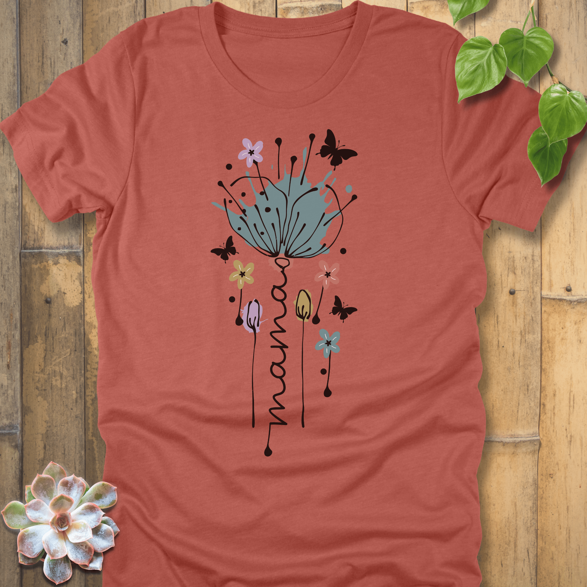 Heather Clay / S Mama Floral Bloom T-Shirt T-Shirt