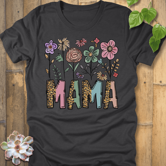 Dark Grey Heather / S Mama Flower T-Shirt T-Shirt