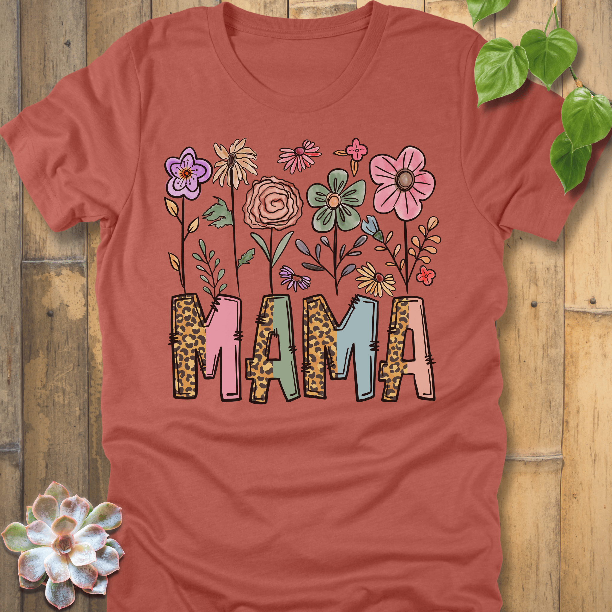 Heather Clay / S Mama Flower T-Shirt T-Shirt