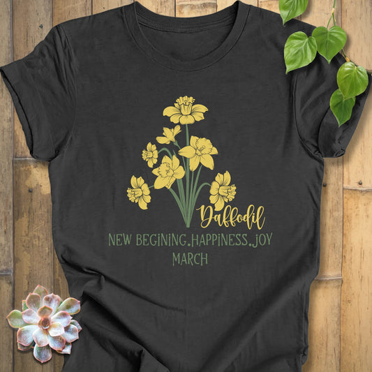 Dark Grey Heather / XS March Daffodil T-shirt T-Shirt