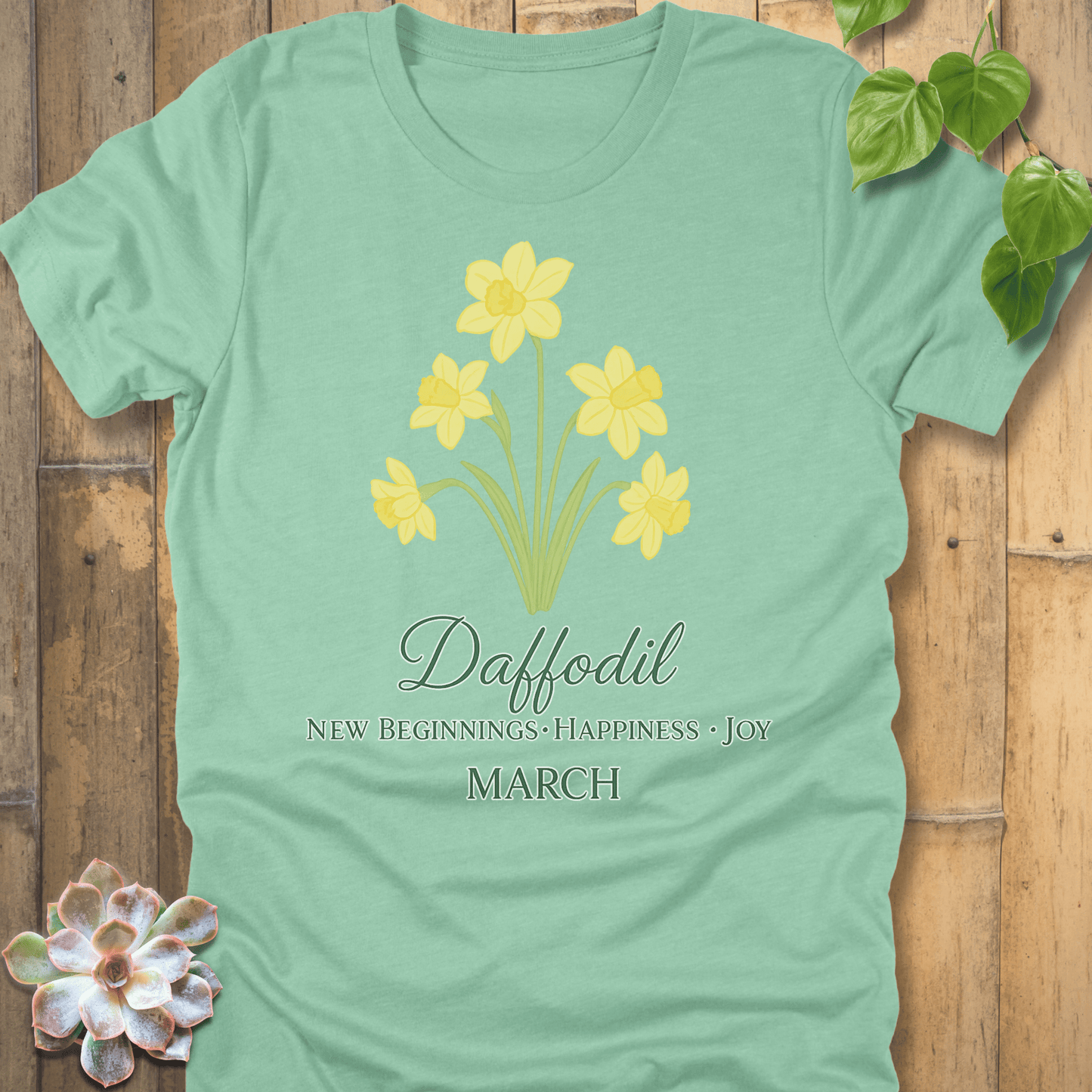 Heather Mint / S March Daffodil T-shirt T-Shirt