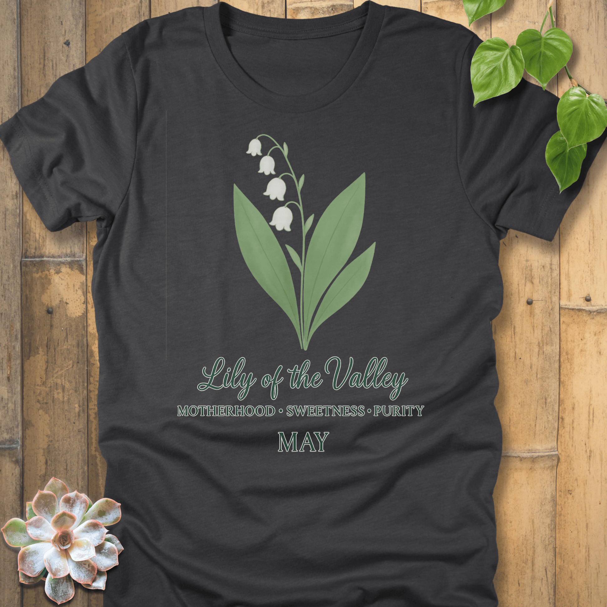 Dark Grey Heather / S May Lily Of The Wall T-shirt T-Shirt
