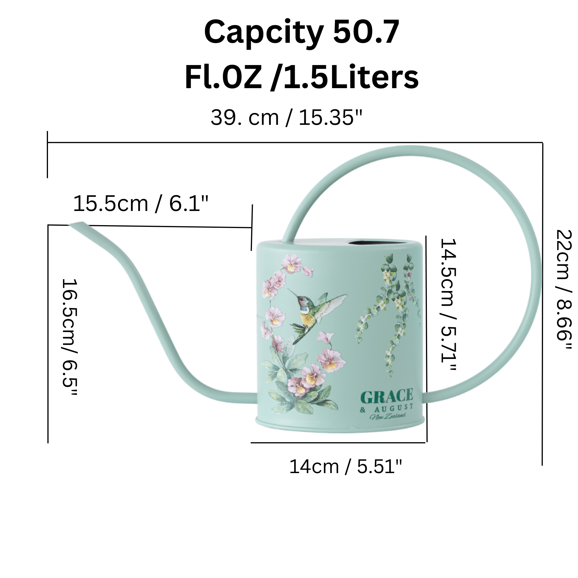 Metal Indoor Watering Can | Sage Green Garden Accessories