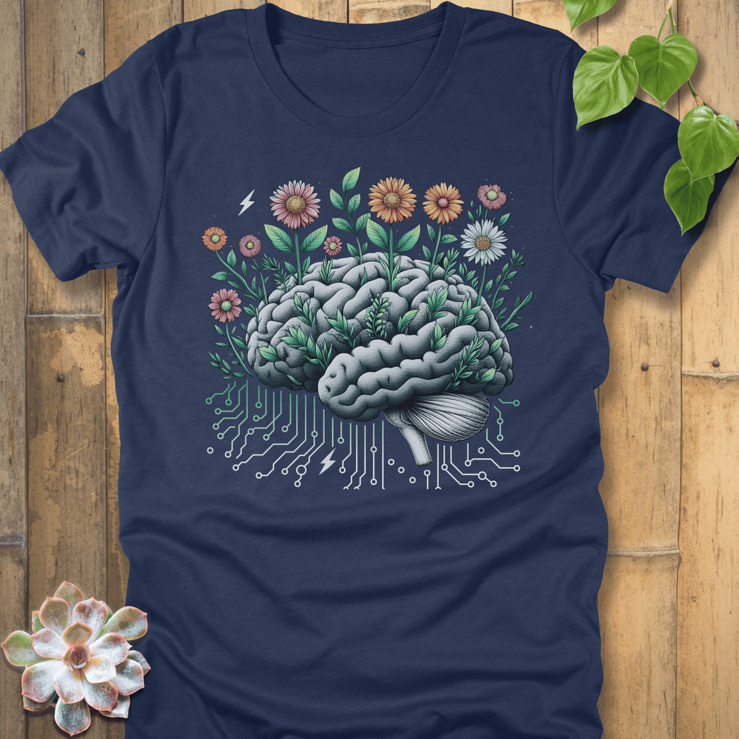 Heather Navy / S Mind In Bloom T-Shirt T-Shirt