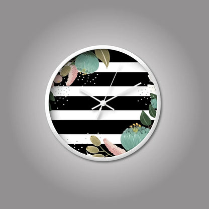 White Modern Lines Wall Clock Wall Clocks