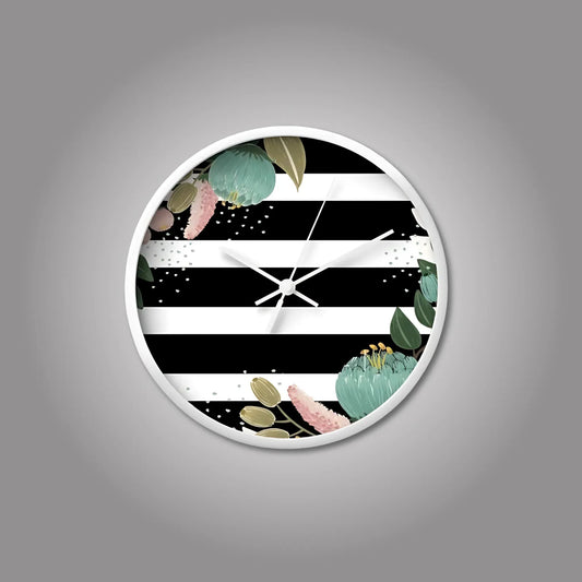 White Modern Lines Wall Clock Wall Clocks