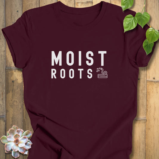 Maroon / XS Moist Roots T-Shirt T-Shirt
