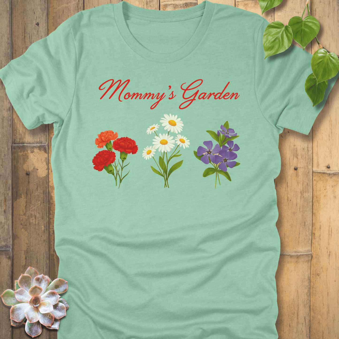 Heather Mint / S Mommy's Garden T-shirt T-Shirt