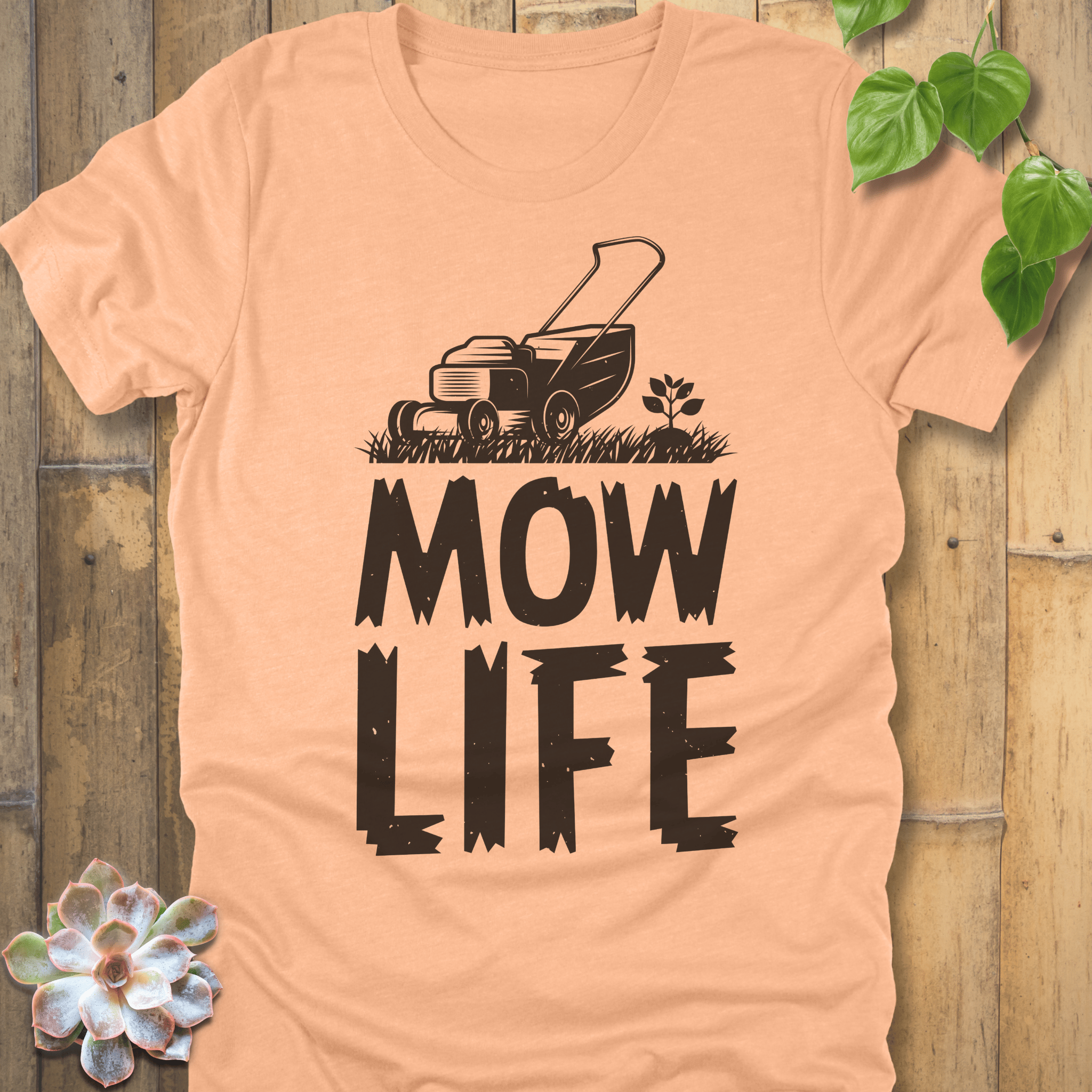 Heather Peach / S Mow Life T-Shirt T-Shirt