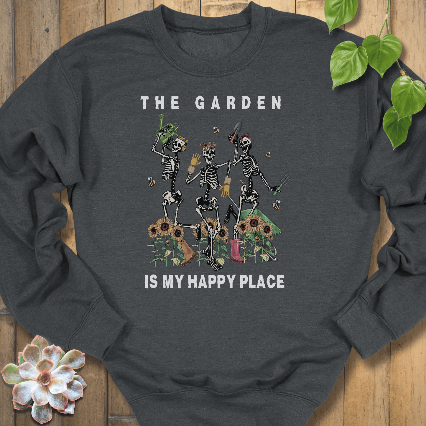 Dark Heather / S My Happy Place Sweatshirt Sweatshirt