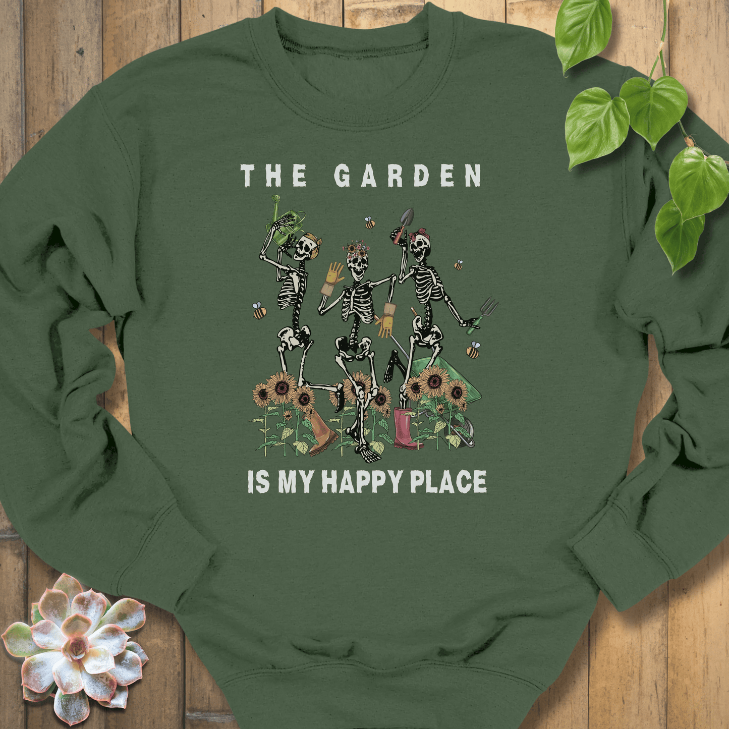 Military Green / S My Happy Place Sweatshirt Sweatshirt