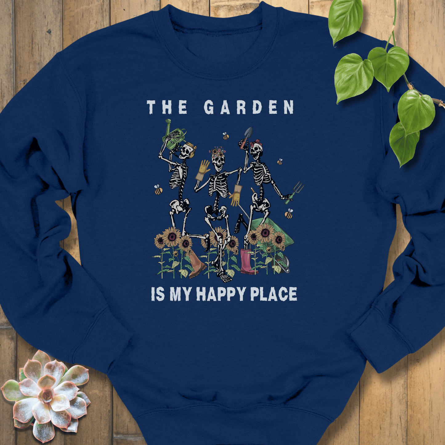 Navy / S My Happy Place Sweatshirt Sweatshirt