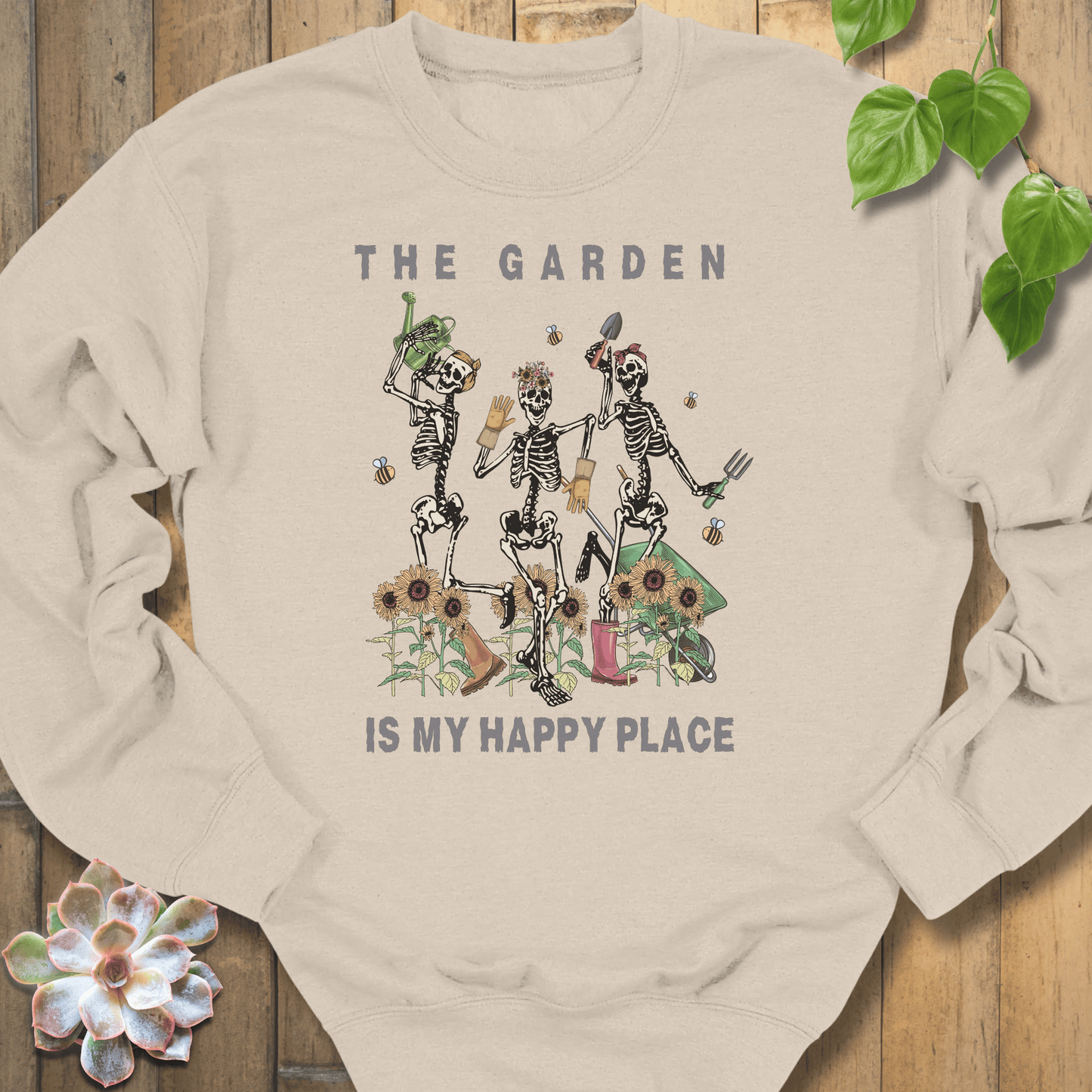 Sand / S My Happy Place Sweatshirt Sweatshirt