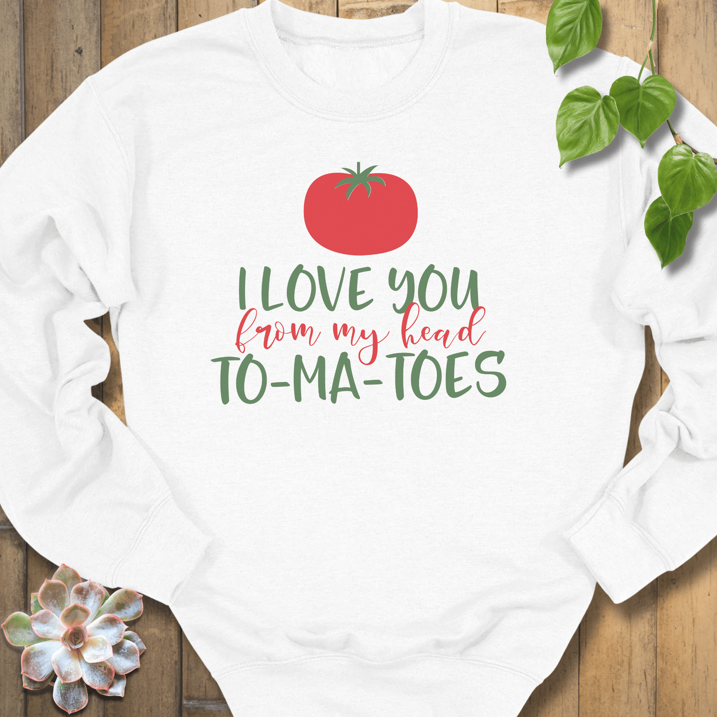 White / S My Head To-ma-toes Sweatshirt Sweatshirt