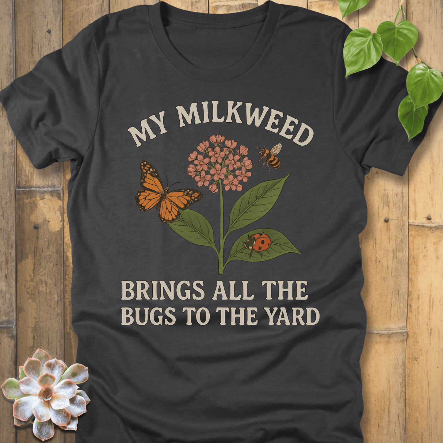 Dark Grey Heather / S My Milkweed T-Shirt T-Shirt