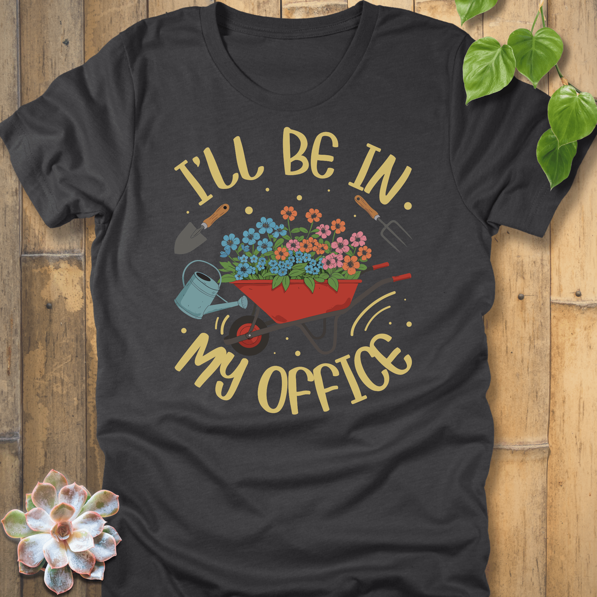 Dark Grey Heather / S My Office - Wheelbarrow T-Shirt T-Shirt