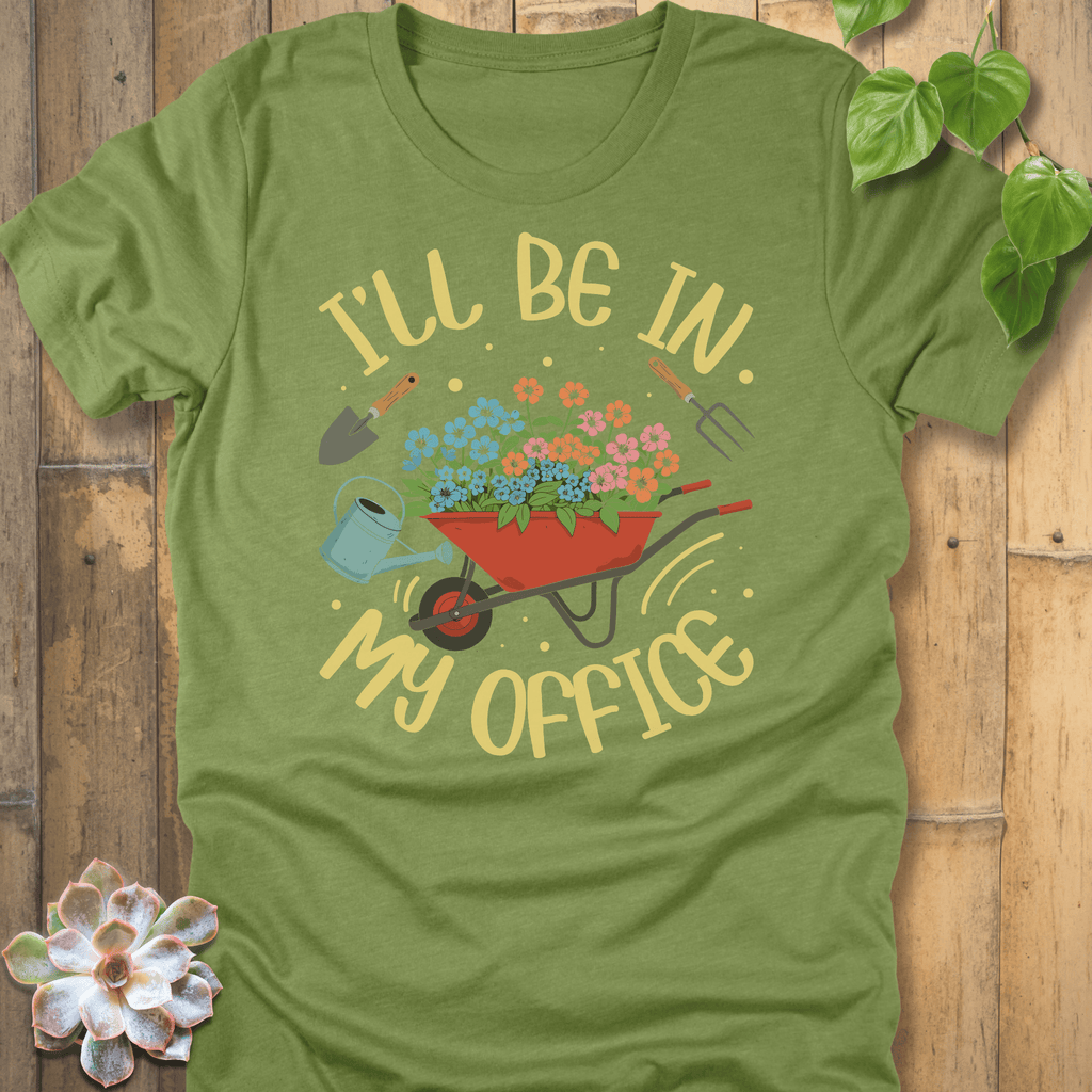 Heather Green / M My Office - Wheelbarrow T-Shirt T-Shirt