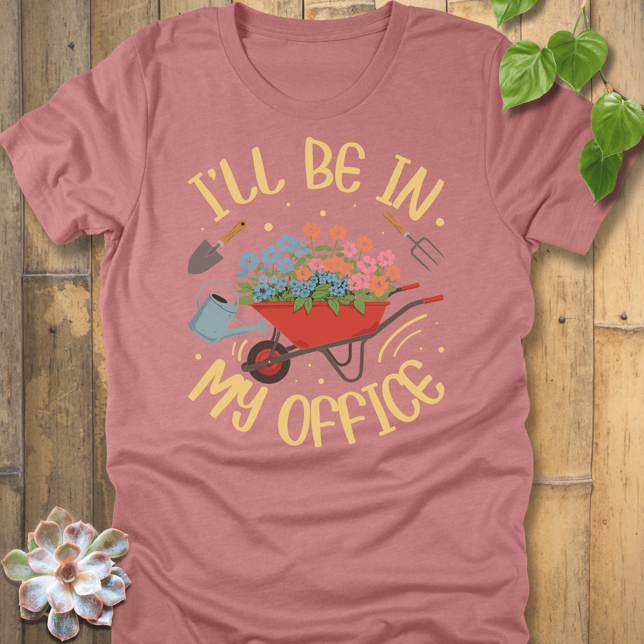 Heather Mauve / S My Office - Wheelbarrow T-Shirt T-Shirt