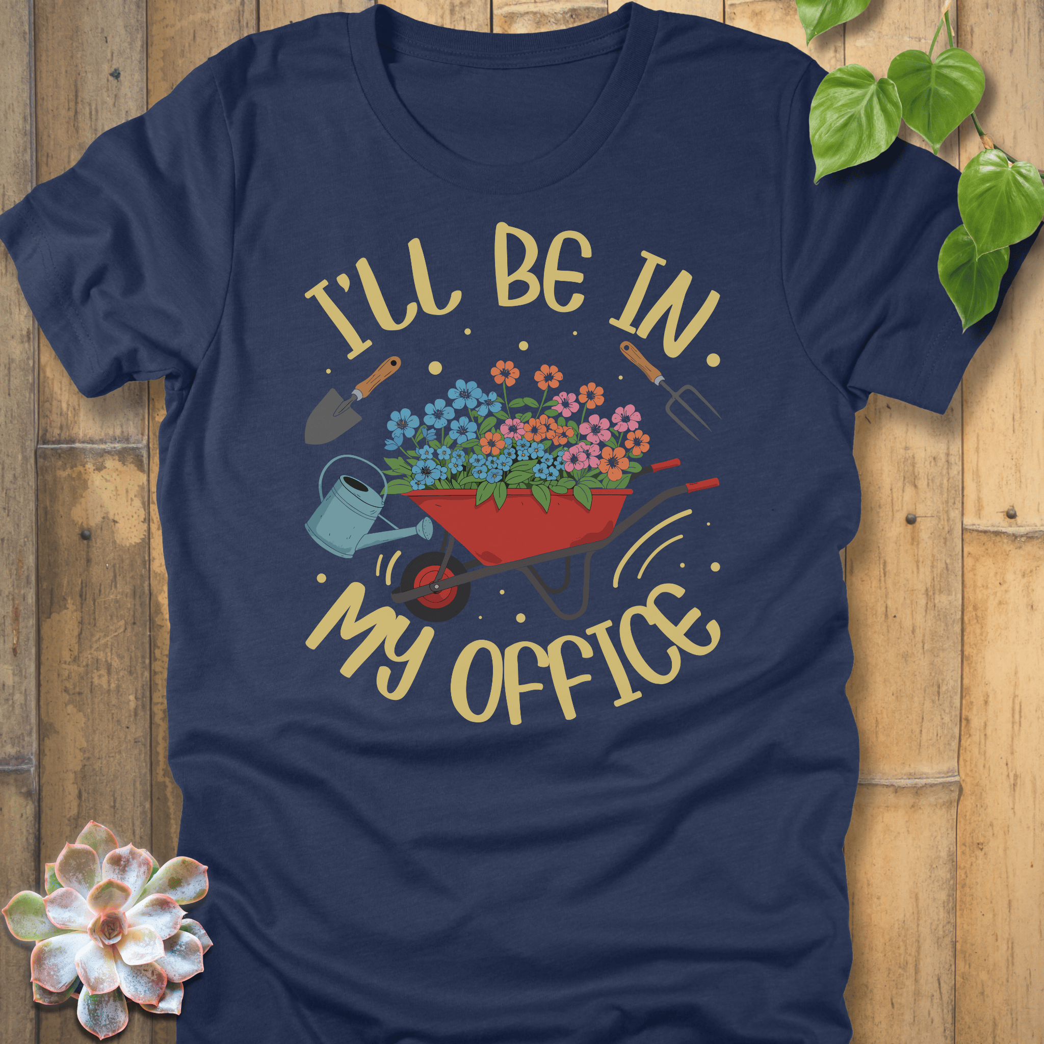 Heather Navy / S My Office - Wheelbarrow T-Shirt T-Shirt
